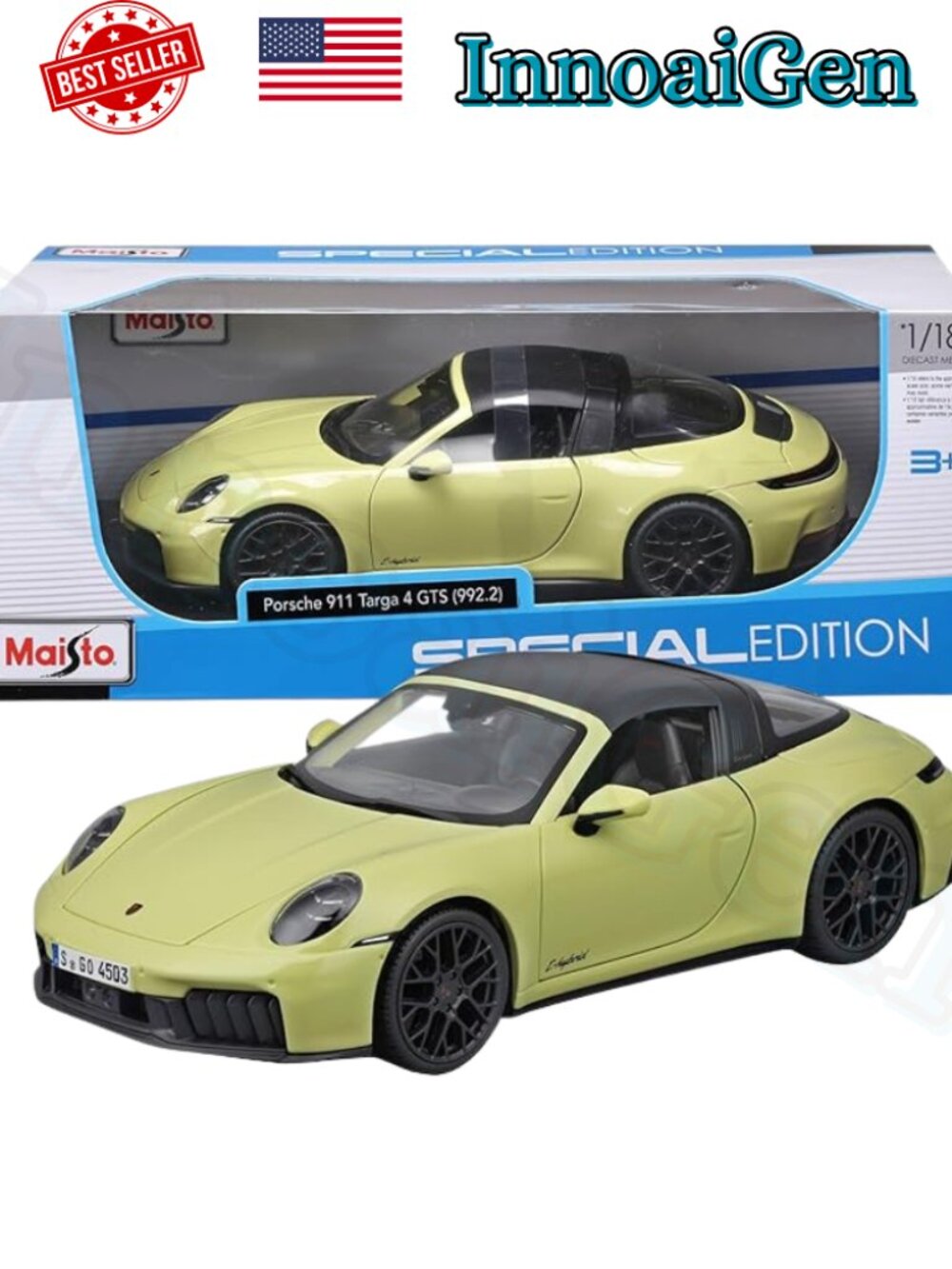 Maisto Special Edition 1:18 Porsche 911 Targa 4 GTS (992.2) Diecast Model Car NW